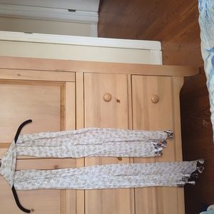 Cute white and tan lightweight bicycle print scarf